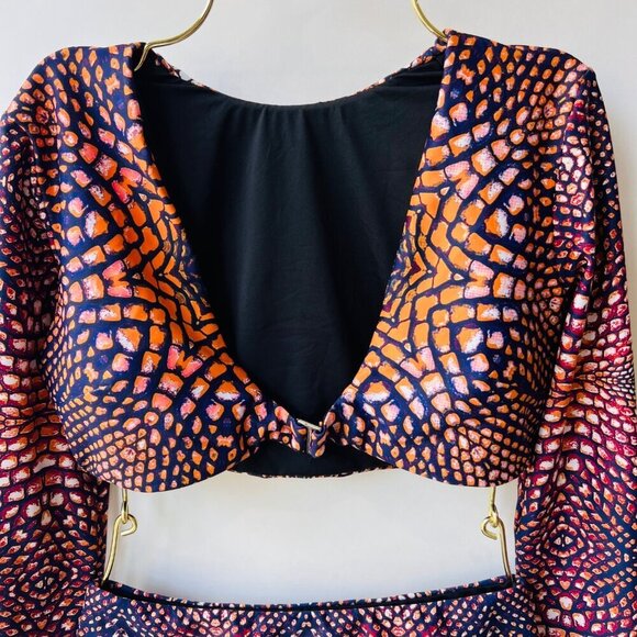 Andrea Iyamah long sleeves swimsuit set, S/M - Picture 4 of 8